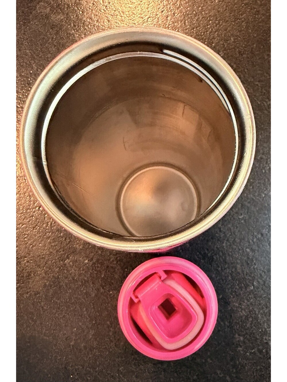 Starbucks 2023 Pink Red Silver Ribbon Stainless Steel Tumbler 12 Oz. - Picture 5 of 7